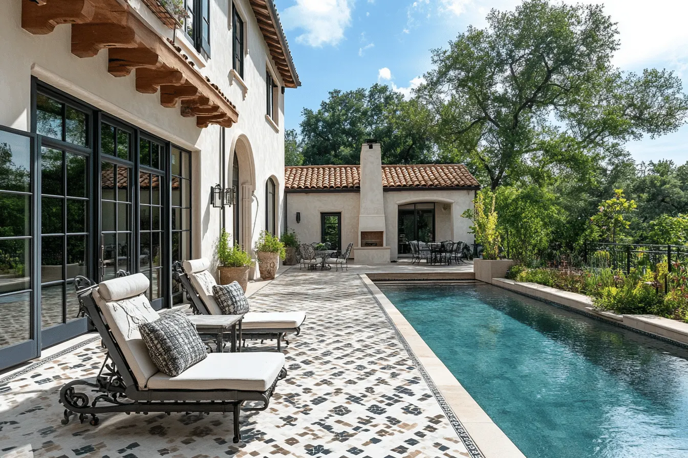 Aménager un espace extérieur avec des carreaux de ciment : idées pour le jardin et la piscine